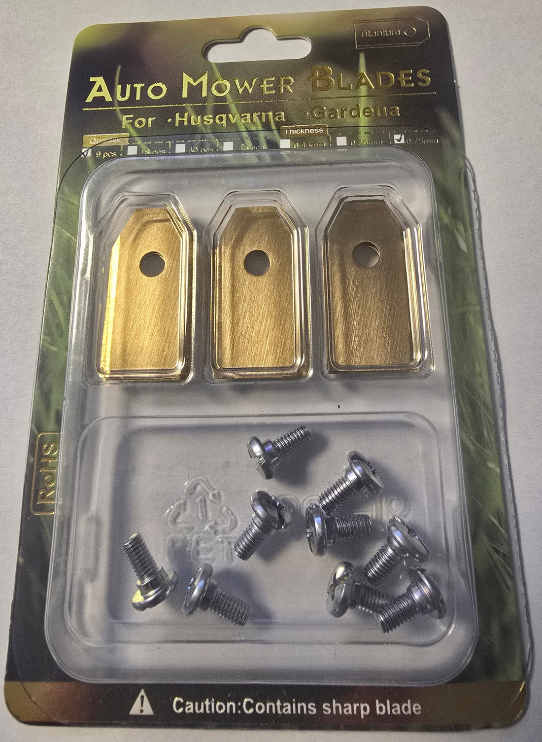 Ersatzmesser für Husqvarna Automower Mähroboter – 9 Stück mit Schrauben